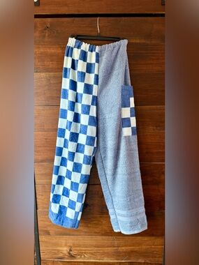 Towel pants blue checkers
